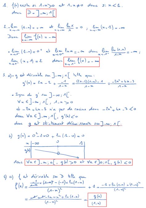 Exercices Corrig S Sur La Fonction Logarithme En Terminale S