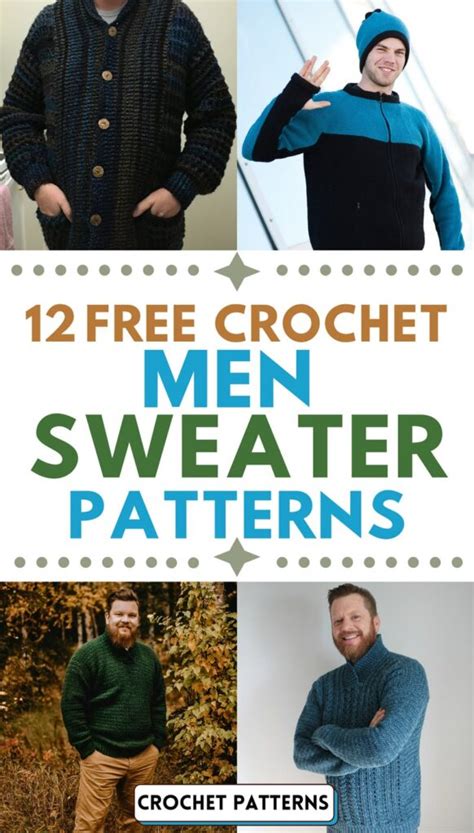 12 Free Crochet Men Sweater Patterns