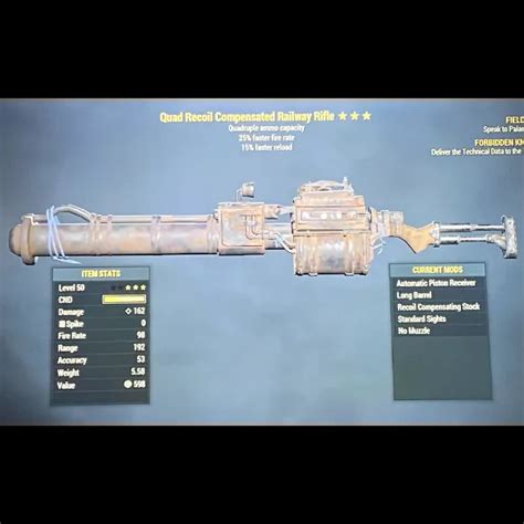 Weapon Q2515fr Railway Rifle Fallout 76 Game Items Gameflip