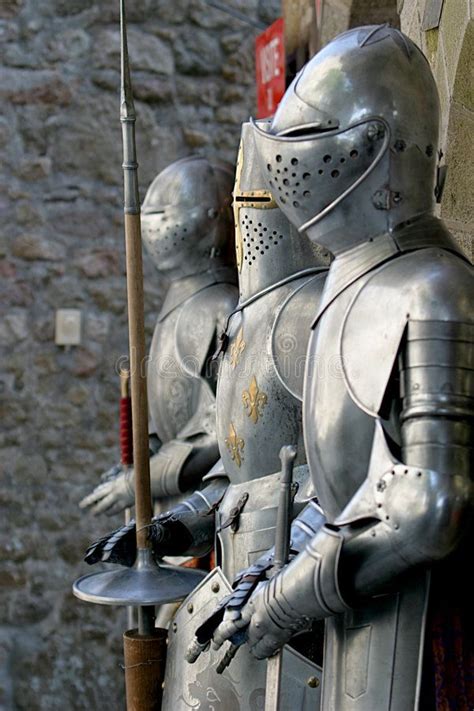 Suits Of Armour Three Suits Of Armour In Front Of A Museum In Mont