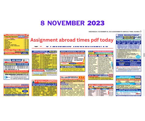 Assignment Abroad Times Pdf Today EPaper Mumbai 8 Nov 2023