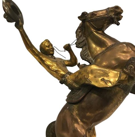 Wild West Cowboy and Horse Sculpture For Sale at 1stdibs