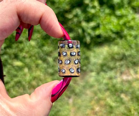 Handmade Gold And Silver Fumed Skull Millefiori Glass Bead Etsy