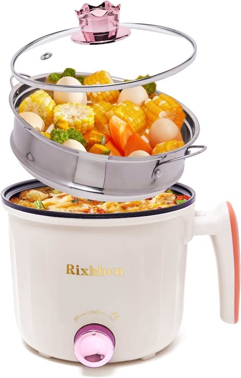 Amazon Rixhbvn Hot Pot Electric With Steamer Rapid Noodles Cooker