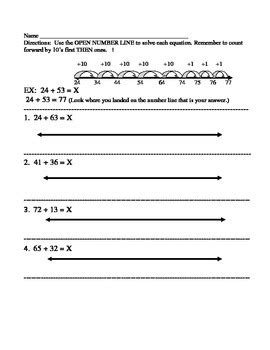 Open Number Line - Addition by Lee's Goodies | Teachers Pay Teachers