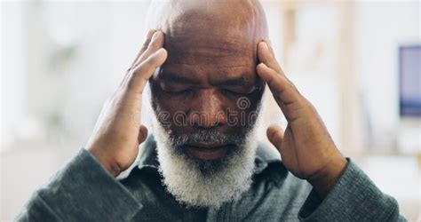 Headache Black Man And Senior With Stress Pain And Dementia Problem