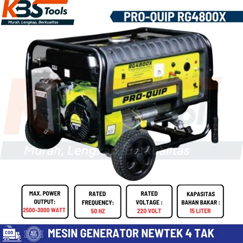 Jual Mesin Generator Genset 3000 Watt Proquip Newtek RG 4800 X 4 Tak