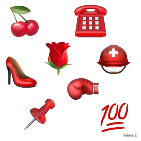 "Red Emoji Stickers 1" by helena b | Redbubble