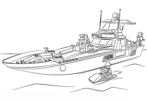 Lego Police Motorboat Coloring Book To Print And Online