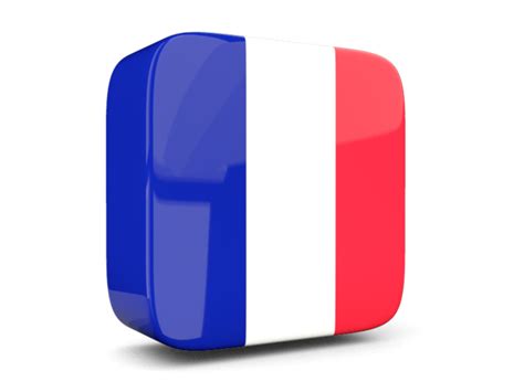 Glossy square icon 3d. Illustration of flag of France