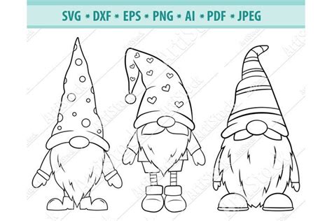 Gnome Svg Cute Garden Gnome Svg Nordic Gnome Png Eps Dxf