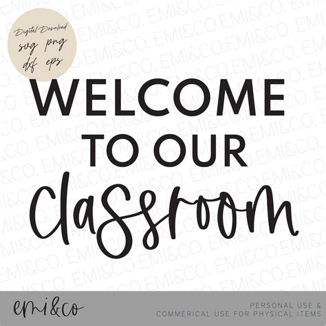 Welcome To Our Classroom Sign Svg Classroom Decor First Day Of School Classroom Wall Art Etsy