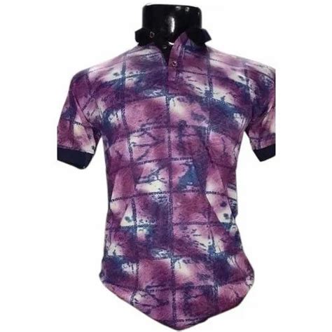 Printed Half Sleeve Mens Collar Neck Cotton T Shirt Size S Xxl At Rs