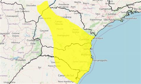 Alerta Amarelo Rajadas De Vento E Chuva Intensa Em Partes Do Pr Sc