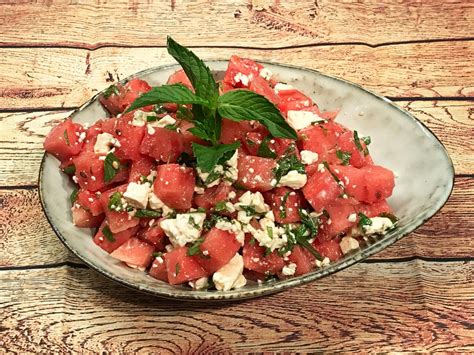 Wassermelonen Feta Salat Mit Minze