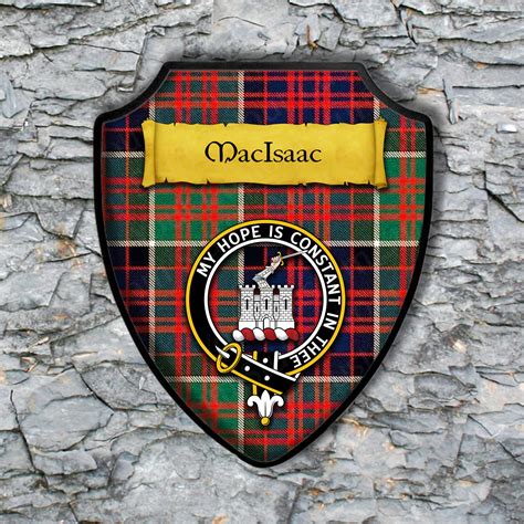 Macisaac Shield Plaque With Scottish Clan Coat Of Arms Badge On Clan