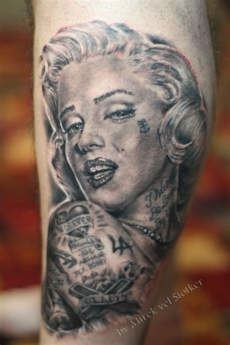 Marilyn Monroe Tattoo Portrait By Mirek Vel Stotker Portrait Tattoo