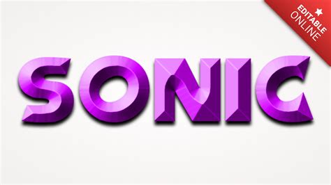 SONIC Efecto Biselado Morado Generador De Efectos De Texto