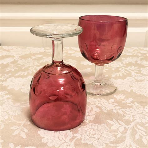 Iridescent Pink Plum Goblet Wine Glass Steamed Dinner Goblet Etsy