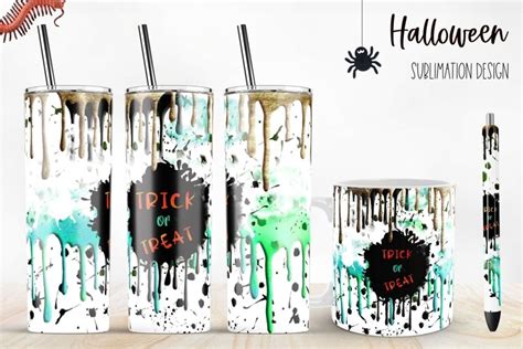 Trick Or Treat Tumbler Sublimation Halloween Mug Wrap