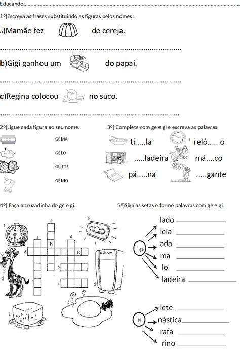 BEL CARDOZO ATIVIDADE Ce ci ge gi 2º ANO