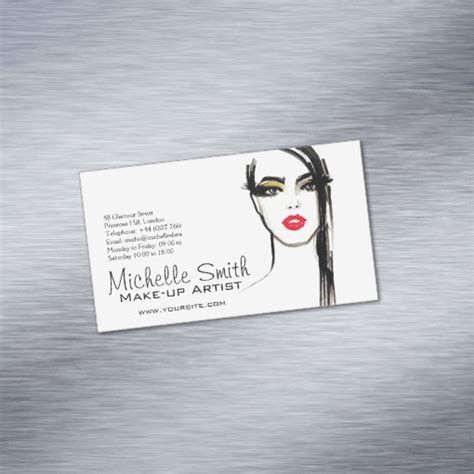 Watercolor Face Makeup Artist Branding Business Card Magnet Zazzle