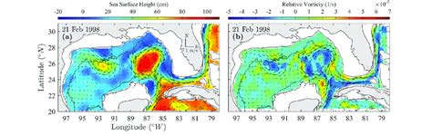 Maps Of Surface Geostrophic Currents Vectors Superimposed With A