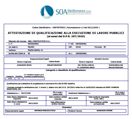 Certificazione Soa Qualificazione Alla Esecuzione Di Lavori Pubblici