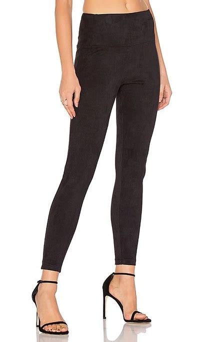 David Lerner Elliot High Waist Crop Faux Suede Leggings In Black Modesens