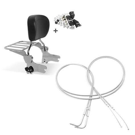 Set Sissy Bar Avec Porte Bagages Avec Kit Fixation Pour Harley