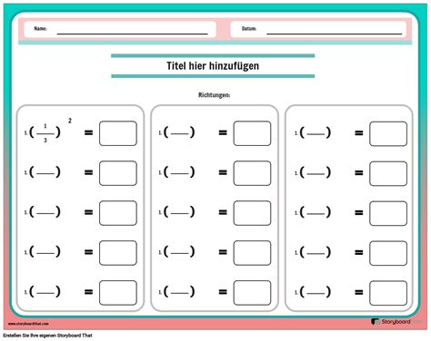 Brüche mit Exponenten berechnen Arbeitsblatt