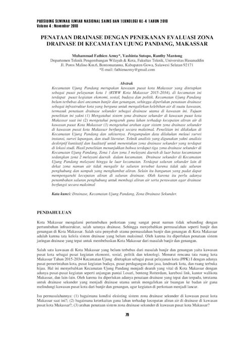 Pdf Penataan Drainase Dengan Penekanan Evaluasi Zona Drainase