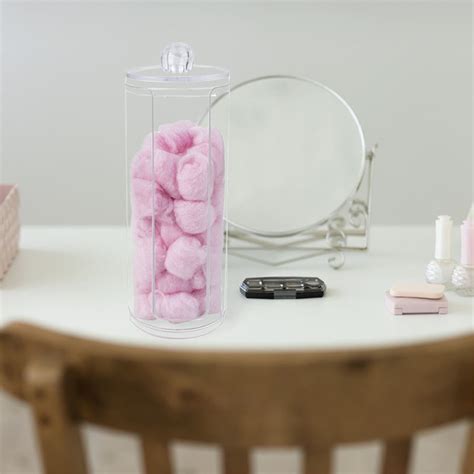 Cosmetic Pad Cotton Storage Acrylic Storage Box Round Cotton Bottle