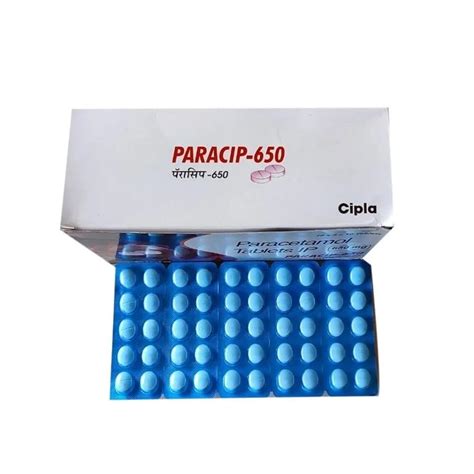 Paracetamol Ip Tablet 650mg At Rs 1030 Box Paracip Tablets In Nashik