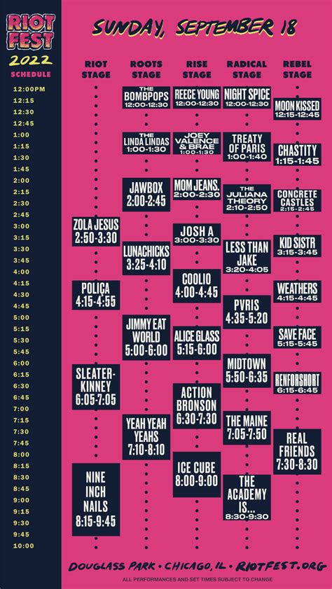 The Riot Fest Schedule Is Here