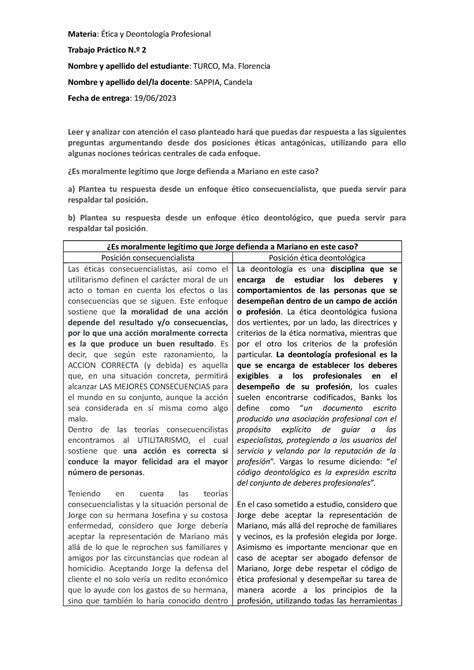 TP Nº 2 Etica entregable Materia Ética y Deontología Profesional