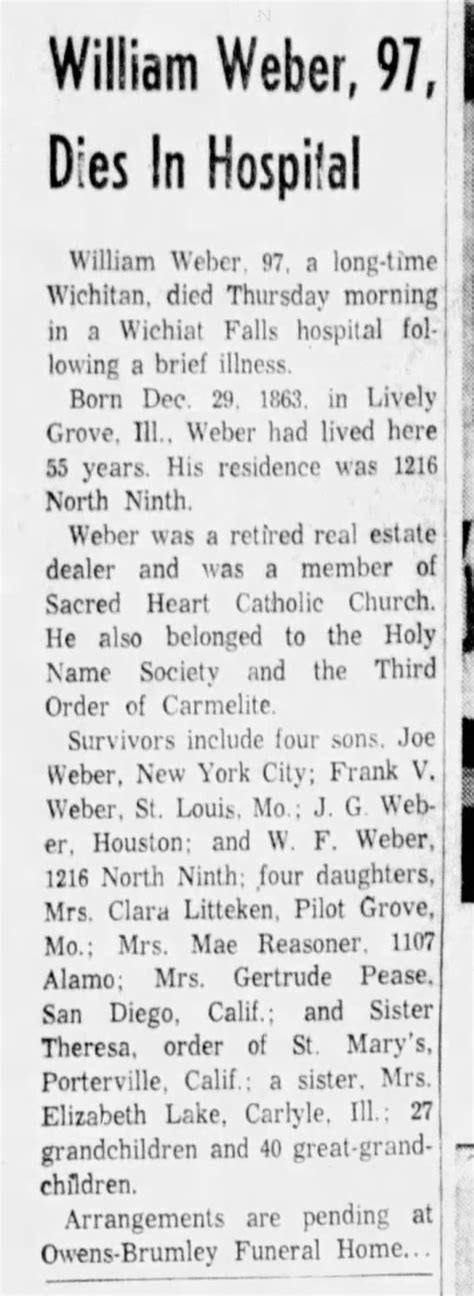 William Weber Obit