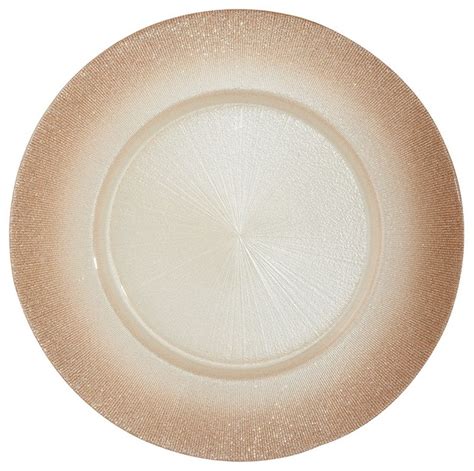 Elegance Elit Glass Dining Charger Plates Set Of 4 Contemporary