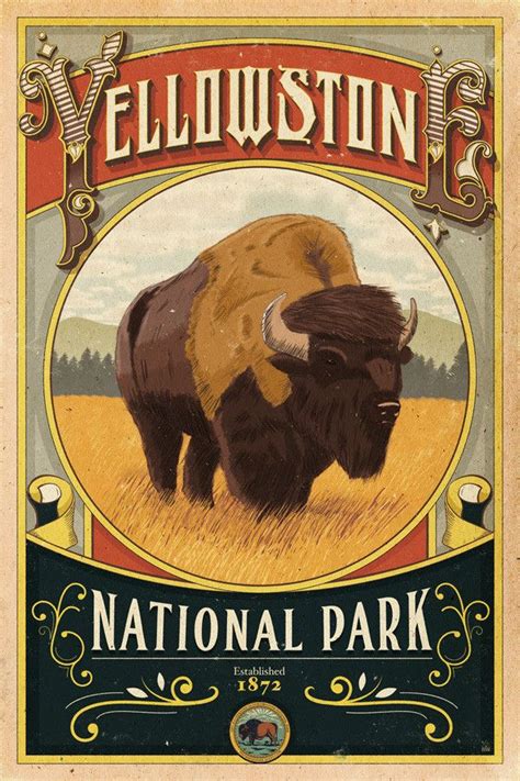 Yellowstone National Park Poster | National park posters, Vintage ...