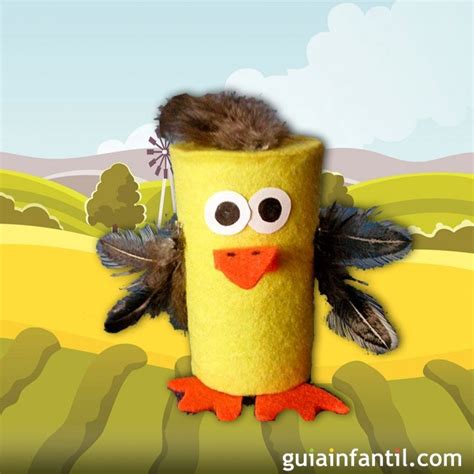 Pollito Con Rollo De Papel Higiénico Manualidad De Reciclaje