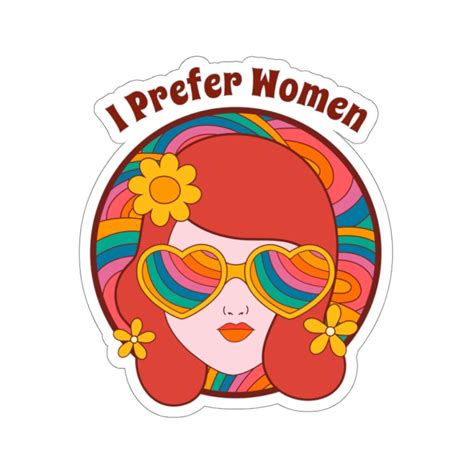 I Prefer Women Funny Lesbian Sticker Cute Lgtbqia Sticker Etsy
