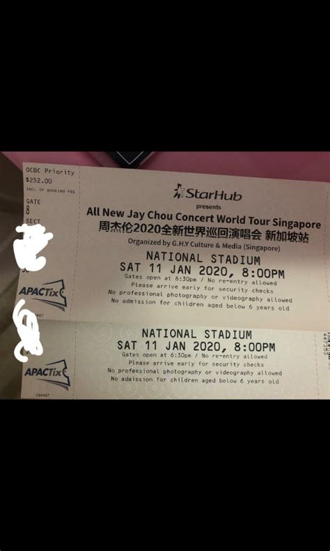 All New Jay Chou Concert World Tour Singapore Tickets Vouchers