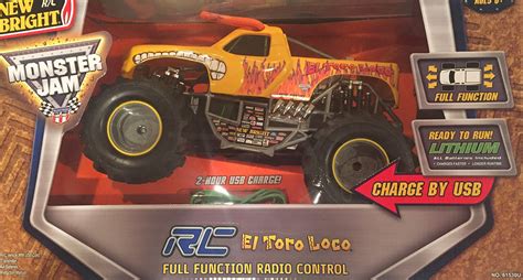 New Bright F/F Monster Jam El Toro Loco Yellow RC Car (1:15 Scale) | eBay