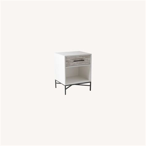 West Elm Tiled Nightstand White Aptdeco