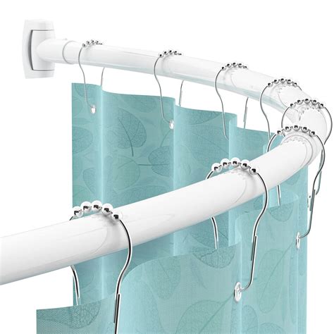 Adjustable Curved Shower Curtain Rod Rustproof Expandable 38-72 Inches ...