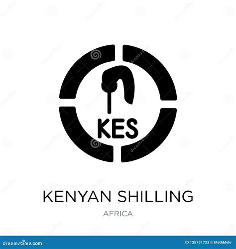 Kenyan Shilling Vector Icon On White Background Flat Vector Kenyan