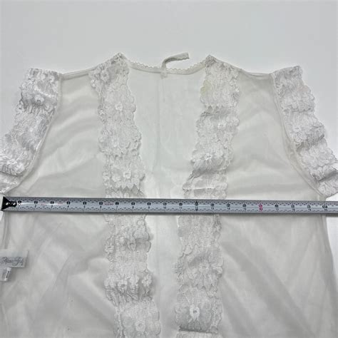 Alana Gale Lingerie White Sheer Chiffon Lace Short Pe Gem