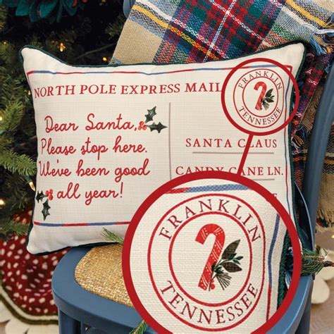 Personalized North Pole Pillow Pillows And Throws Olive And Cocoa Llc