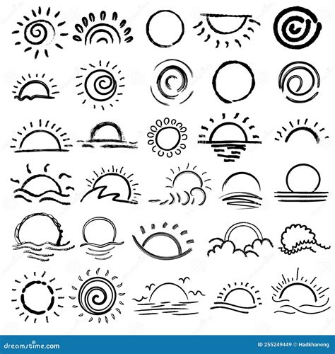 Recolha de raios solares ilustração do vetor. Ilustração de linha ...
