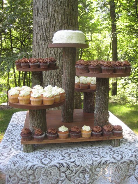 Rustic Cupcake Stand Rustic Cake Stand Rustic Wedding Log